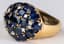 VINTAGE COCKTAIL RING 18K YELLOW GOLD, DIAMOND, SAPPHIRE