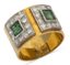 BAGUE EN OR JAUNE 18K DIAMANTS ET ÉMERAUDES, ANNÉES 1960-1970