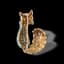 18K GOLD CAT BROOCH, BY BULGARI, CIRCA 1960