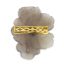 BROCHE ‘FLEUR’ EN OR JAUNE 18K, CALCÉDOINE, TSAVORITES ET AMÉTHYSTE