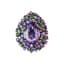 AMETHYSTE, SAPPHIRE AND PERIDOT RING