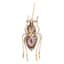 AMETHYST, DIAMOND AND GOLD ANTIQUE RUSSIAN SCARAB BROOCH