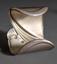 Silver, white gold, onyx, mother of pearl and diamonds cuff bracelet after Erté, circa 1980s