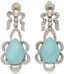 BOUCLES D’OREILLES PENDANTES EN OR JAUNE ET GRIS 18K, DIAMANTS ET TURQUOISES