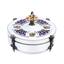 A SILVER, SILVER-GILT AND ENAMEL CIRCULAR BOX IN STYLE OF FABERGE
With carved hardstone flowers in a basket, in fitted wooden case Silver, silver-gilt, enamel