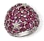 18K WHITE GOLD, DIAMOND AND RUBY DOME RING
