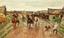 SERGEY SEMYONOVICH VOROSHILOV (1865 - AFTER 1911)
Russian wedding. A wedding procession in troikas passing through the village.