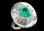 COLOMBIAN* EMERALD, DIAMOND AND ROCK CRYSTAL RING (GRS CERTIFICATE)