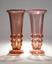 PAIR OF ART DECO ROSE GLASS VASES
