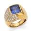 18K YELLOW GOLD TANZANITE AND DIAMOND ‘COCKTAIL’ RING