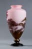 ROMANIAN ART NOUVEAU VASE, AFTER GALLÉ, IN
PINK AND BROWN CAMEO GLASS WITH FLOWER
DECORATION, CIRCA 1970