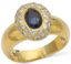 VINTAGE 18K YELLOW GOLD DIAMOND AND SAPPHIRE RING
