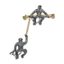 BROCHE 'SINGES' DE STYLE ANTIQUE EN OR 9K ET ARGENT DORÉ