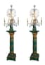 PAIR OF LOUIS XVI STYLE ROCK CRYSTAL, MALACHITE AND GILT BRONZE GIRANDOLES
Paris, early 20th century