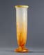 SCHNEIDER 'LE VERRE FRANÇAIS' VASE IN OCHRE CAMEO GLASS DECORATED WITH FLOWERS