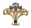 ‘MYOSOTIS’ ANTIQUE 18K YELLOW GOLD DIAMOND SAPPHIRE AND ENAMEL BROOCH, CIRCA 1900