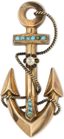 ‘ANCRE’ BROCHE EN OR 14K ET PERLES DE TURQUOÎSE, VERS 1927-1940