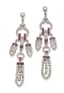 18K WHITE AND YELLOW GOLD, RUBIES, DIAMONDS EAR PENDANTS