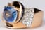 TANK RING 18K ROSE GOLD, DIAMOND, SAPPHIRE