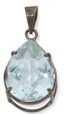 ENSEMBLE BAGUE EN ARGENT DIAMANTS PIERRES BLEUES ET PENDENTIF EN ARGENT STERLING ET AQUAMARINE