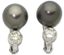 CLIPS D’OREILLES EN OR GRIS 18K, DIAMANTS ET PERLES NOIRES DE TAHITI
