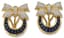 18K YELLOW GOLD, DIAMOND AND SAPPHIRE EARRINGS