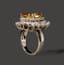PLATINUM NATURAL FANCY DEEP BROWN-YELLOW DIAMOND AND DIAMOND RING (GIA CERTIFICATE)