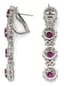 PAIR OF 18K WHITE GOLD, DIAMOND AND RUBY PENDANT EARRINGS