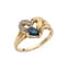 14K YELLOW GOLD, SAPPHIRE, DIAMOND RING
