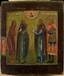 Icon "The Selected saints" - Zosima and Savvatiy Solovetsky, Alexey - man of God and John the Warrior and a consecrated saint Anastasiy (?).
Russia, XIX century.