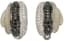 18K WHITE GOLD, DIAMOND AND BLACK DIAMOND, ROCK CRYSTAL EAR CLIPS