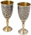 PAIR OF SOVIET PARCEL-GILT SILVER AND NIELLO FLUTES
Moscow, after 1958