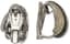 18K WHITE GOLD, DIAMOND AND BLACK DIAMOND, ROCK CRYSTAL EAR CLIPS