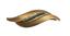 YELLOW GOLD LEAF BROOCH WITH TURQUOISES