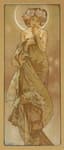 ALPHONSE MUCHA (1860-1939)
Lot of two lithographs: series 'The Moon and the stars’ - L’Etoile Polaire and La Lune