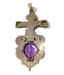 SILVER GILT CROSS WITH PERIDOT, AMETHYST AND ROSE CUT DIAMONDS