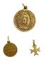 ENSEMBLE DE TROIS MÉDAILLES RELIGIEUSES EN OR JAUNE 18K