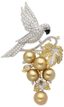 GIRONA PRIVÉ
BROCHE PERROQUET EN OR GRIS 18K, DIAMANTS 8,53 CT. ET PERLES DORÉES (AVEC CERTIFICAT)