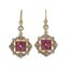 [SANS RESERVE]
BOUCLES D’OREILLES EN ARGENT DORE DIAMANTS ET SPINELLES