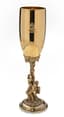 SILVER-GILT CHAMPAGNE FLUTE WITH ENGRAVED COAT OF ARMS AND BACCHANAL SCENE