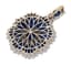 FLOWER' 18K WHITE GOLD, DIAMOND AND 8 CT. NATURAL SAPPHIRE PENDANT (WITH CERTIFICATE)