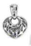 14K WHITE GOLD, SAPPHIRE AND DIAMOND 'HEART' PENDANT