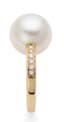 18K WHITE GOLD, PEARL AND DIAMOND RING
