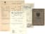 ANDRÉ GIDE (1869-1951)
Passport signed with photographic portrait and 3 pieces concerning his trip to Spain in 1951.
Passport of the writer (N°68332):
Signed document. Paris, 24 May 1947.
Booklet in 12, 32 pp. in printed cover, with photographic portrait.