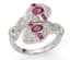 ‘DOUBLE SNAKE’S HEAD’ 18K WHITE GOLD, RUBY AND DIAMOND RING