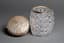 DIAMOND-PATTERNED CUT-CRYSTAL JAR WITH ENGRAVED SILVER LID