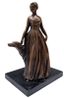 SCULPTURE EN BRONZE DE STYLE ART DECO REPRESENTANT UNE FEMME ET SON LEVRIER