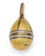 GOLD-MOUNTED GUILLOCHÉ ENAMEL GOLD EGG PENDANT
Probably Fabergé, circa 1900