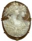 BROCHE ANCIENNE EN OR JAUNE ET CAMÉE, 19EME SIÈCLE