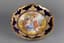 SÈVRES PORCELAIN DISH SIGNED 'PORCELAINES D'ART A. GOLSE' DECORATED WITH GOLD RIM FEATURING TWO LADIES AND A DOVE